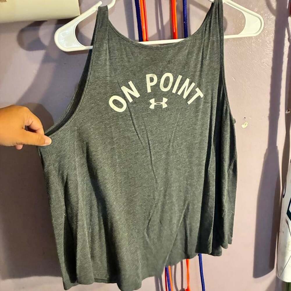 Under Armour On Point Open Back Tank Top Gray Size M